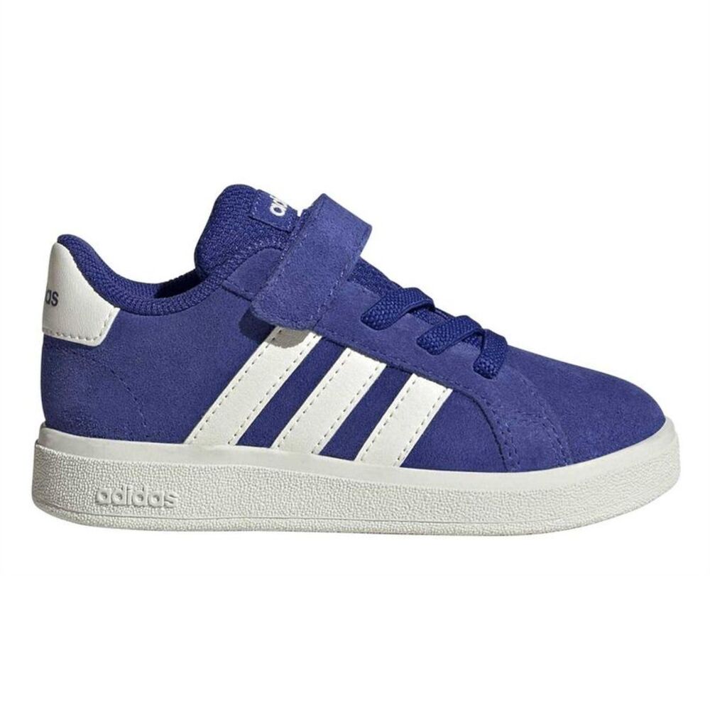 Adidas Childrens/Kids Grand Court Lo Stripes Suede Flat Shoes / Lucid Blue
